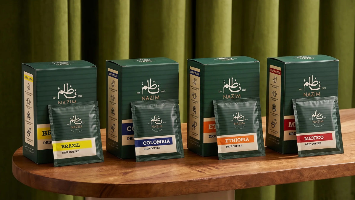 Nazim drip coffee boxes - Brazil, Colombia, Ethiopia, Mexico